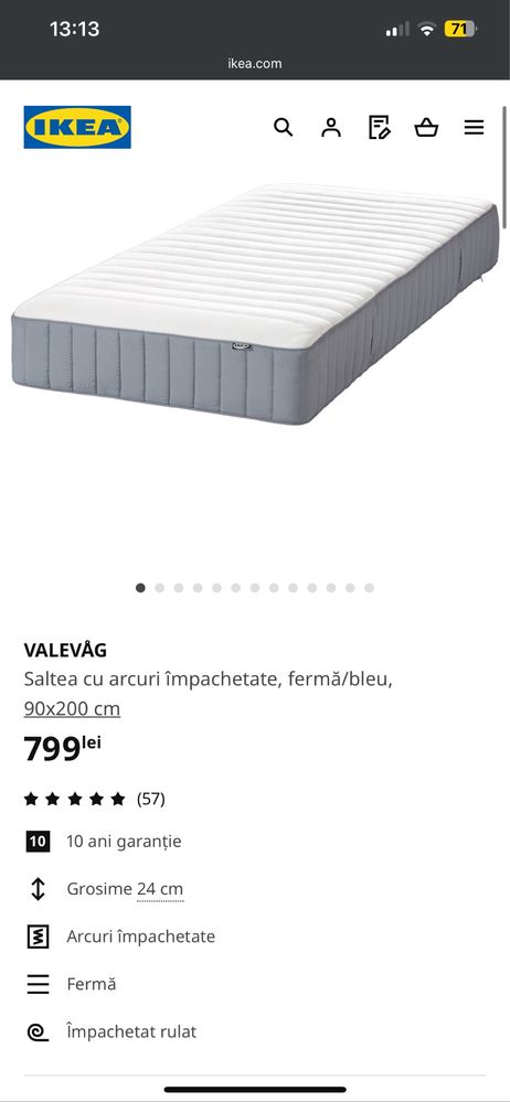 Saltea Ikea Valevag 90x200