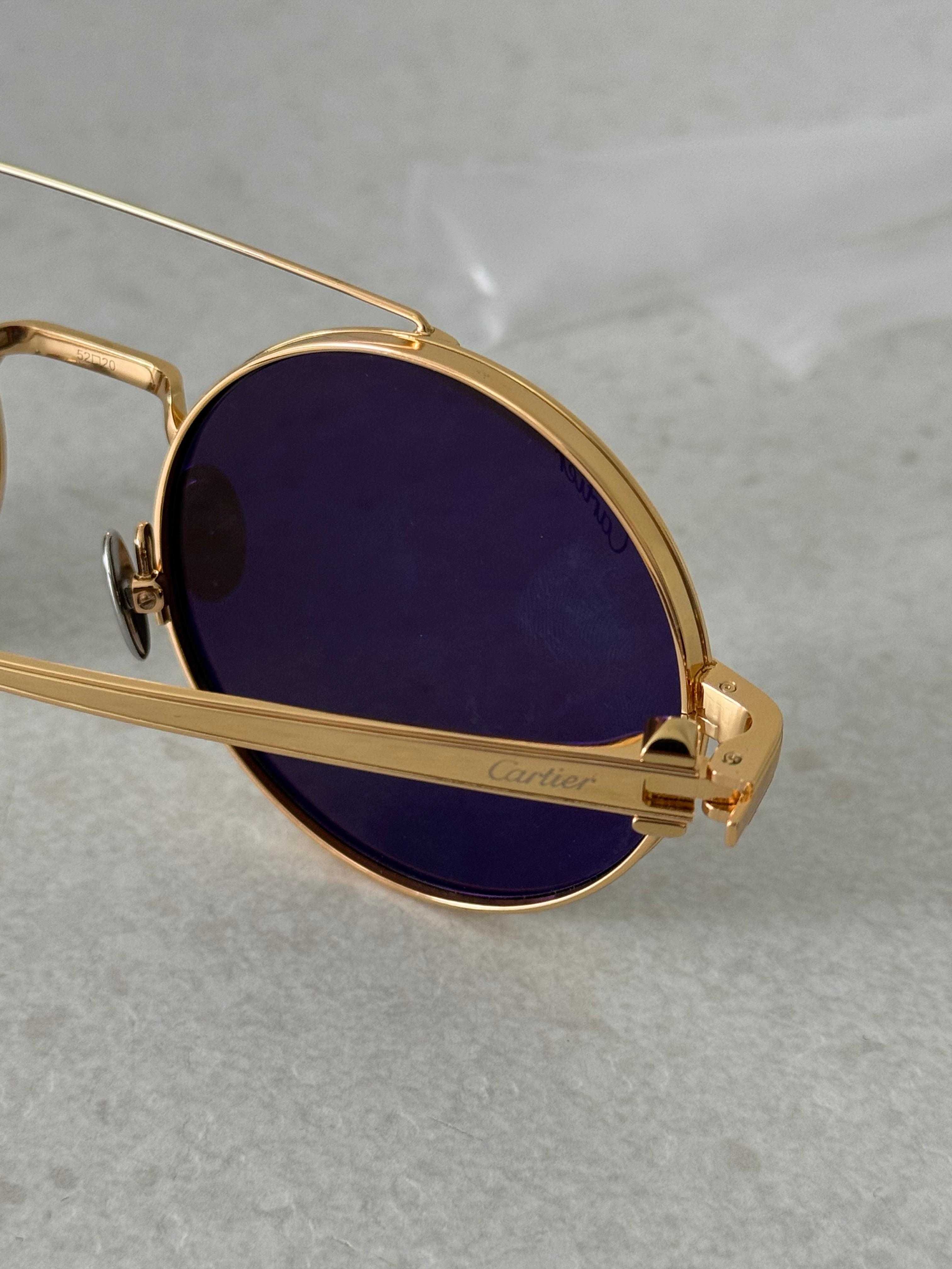 Ochelari de soare Cartier Round Frame CT0279S 001 TITANIUM