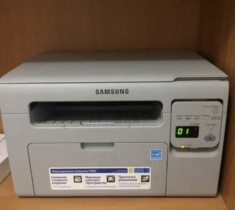 Лазерный чернобелый МФУ принтер Samsung SCX-3400 со шнурами.