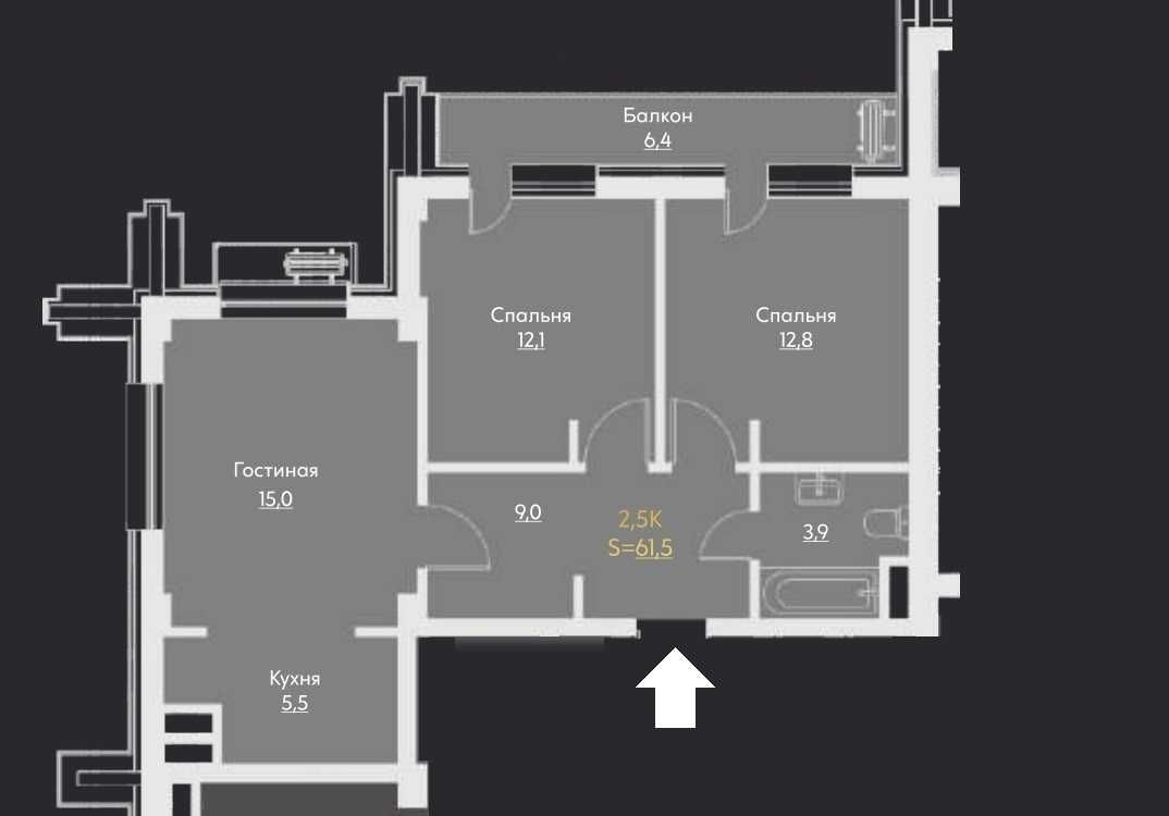ЖК Manhattan. 3-комнатная, 61 м². г. Ташкент, Дархан, парк Тельман