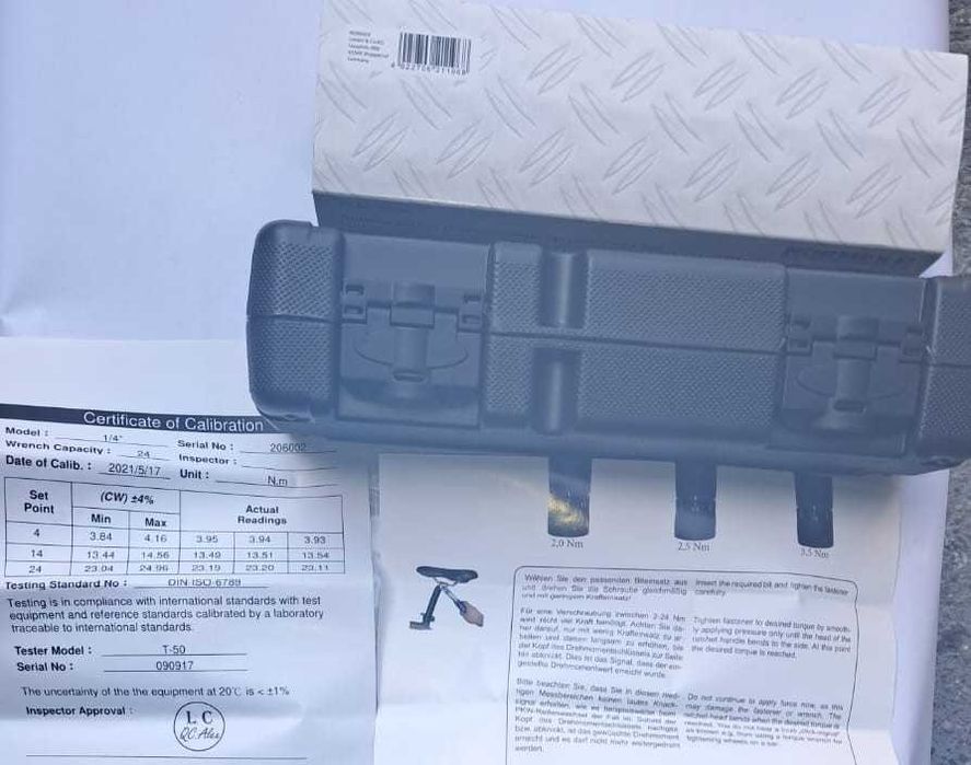 Cheie dinamometrica 2-24Nm 1/4" absolut noua ideala suruburi biciclete