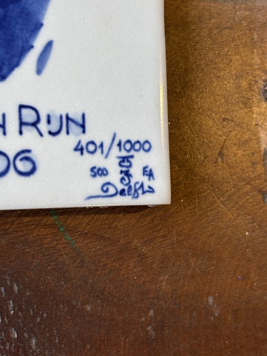 Rembrandt-Royal Delft/Рембранд-лимитирана порцеланова плочка,номериран