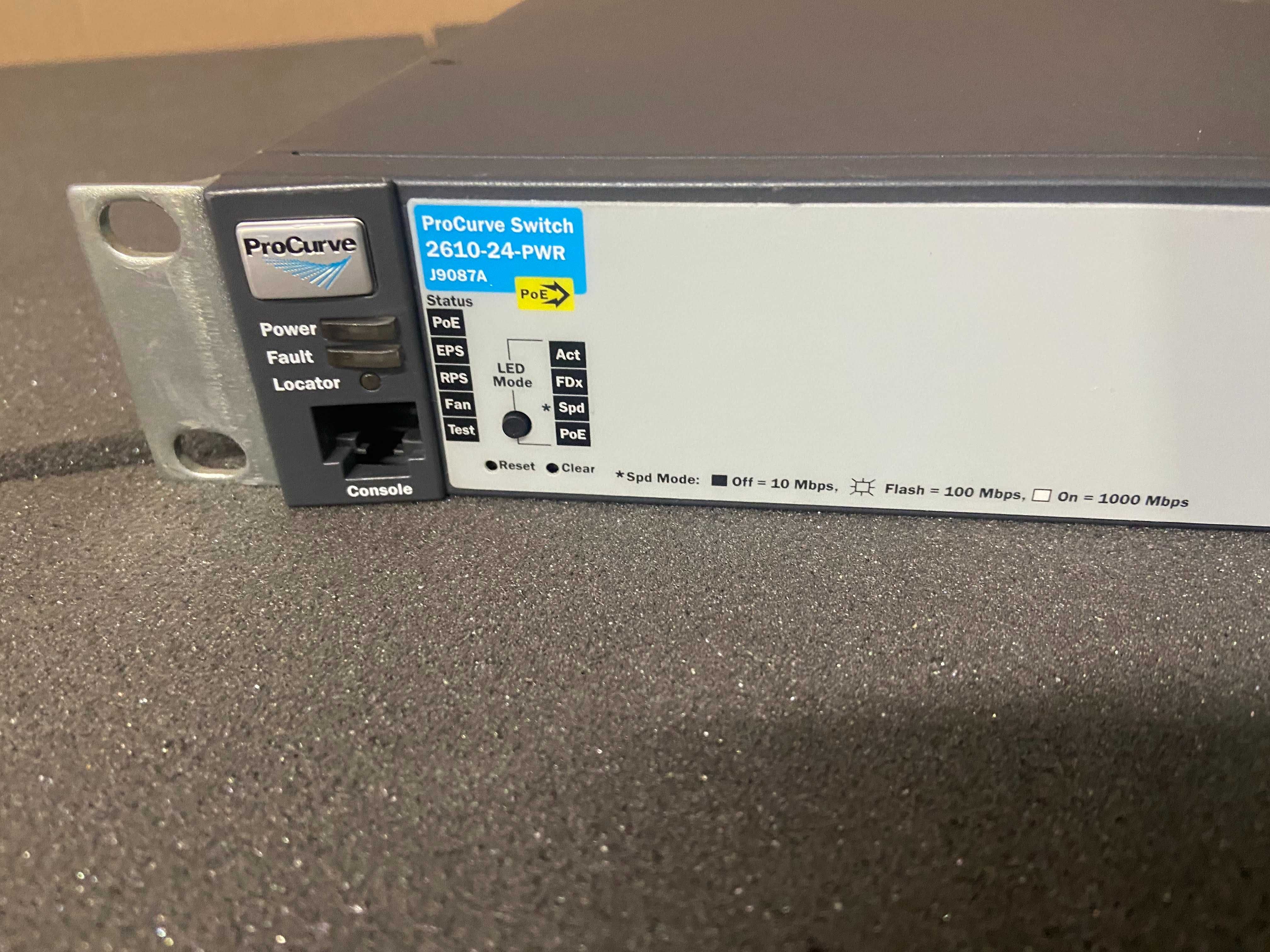 PoE суич HP ProCurve 2610-24 - 24 портов switch видеонаблюдение камери