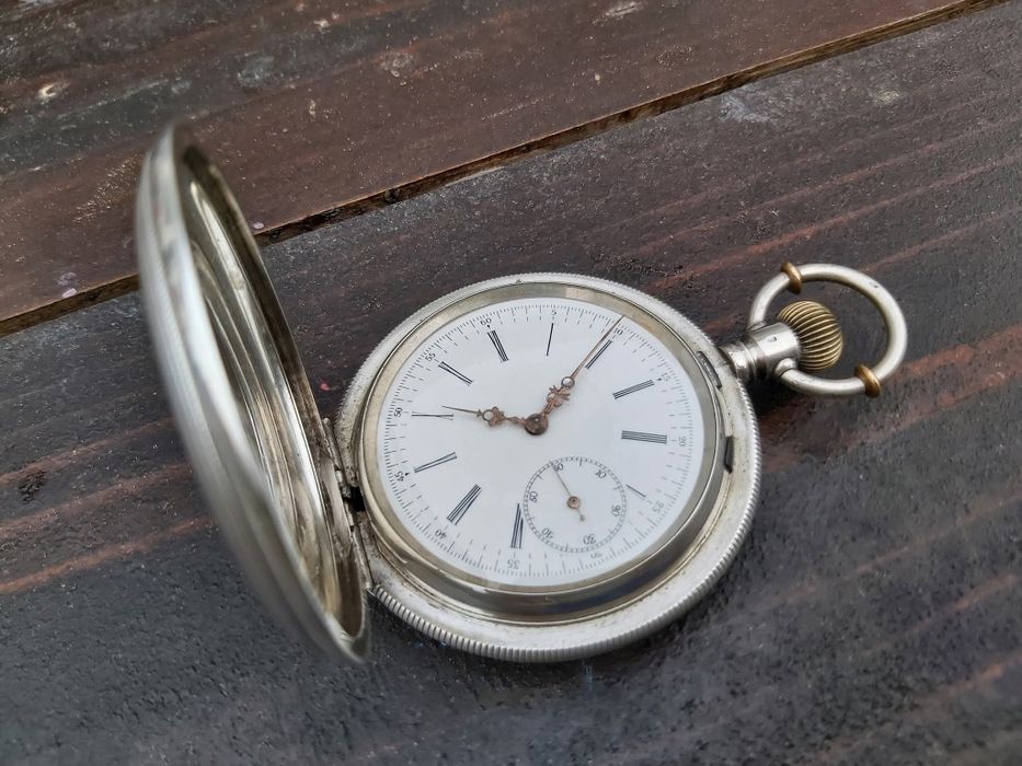 Ceas buzunar argint, masiv Favre-Brandt