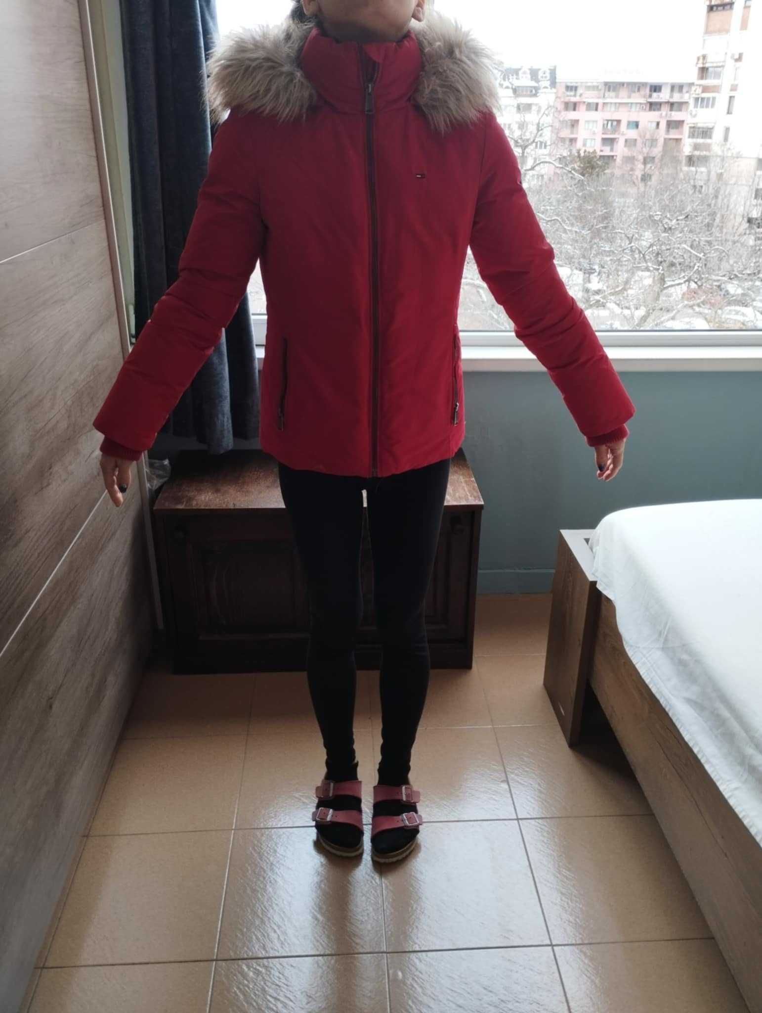 Зимно яке, дамско, ХS, Tommy Hilfiger, червено