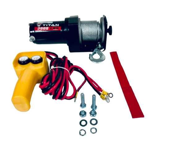 Лебедка 2000 lbs ,907 кг,12V,електрическа-дистанционно, въже 6 м/ 4 мм