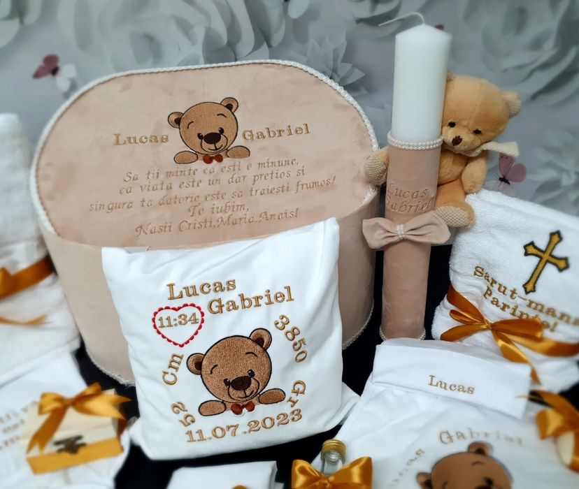 Trusou botez ursulet + Lumanare botez