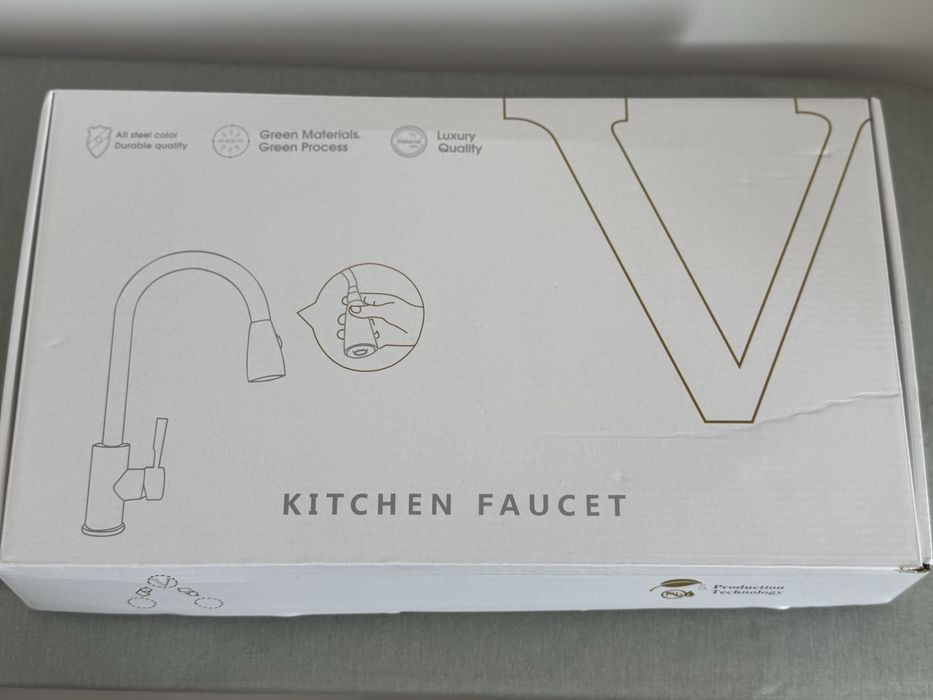 Baterie chiuveta negru mat retractabila - noua in cutie