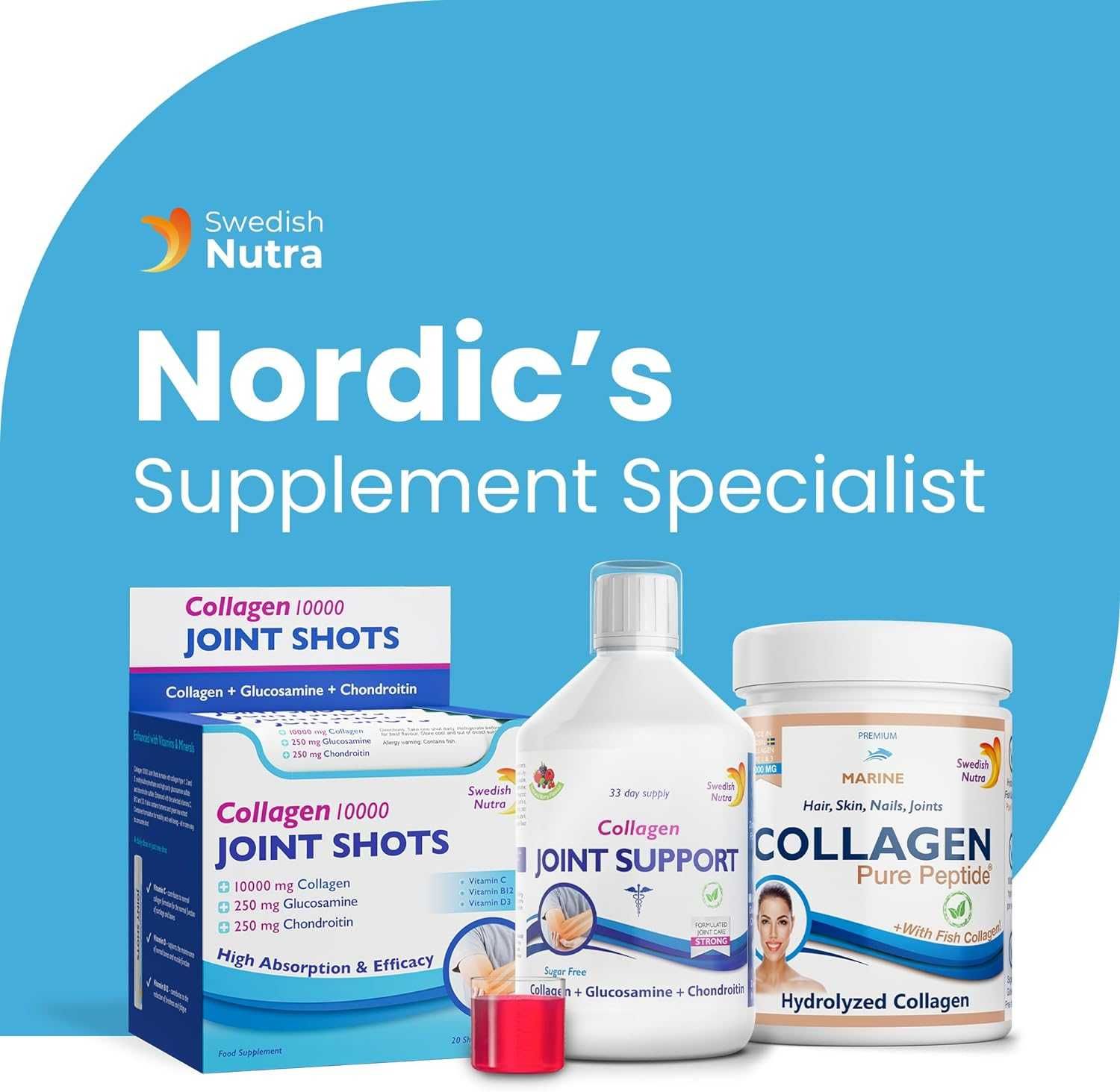 Шведски Nutra Collagen 10000, Пакет от 20, 100% натурален вкус