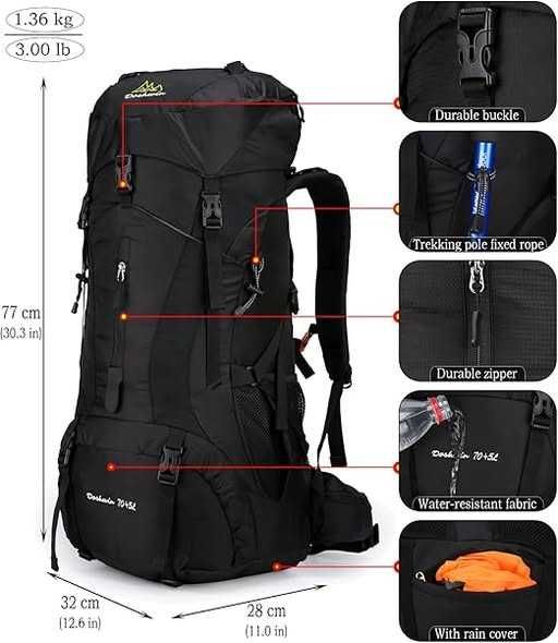 Rucsac mare Doshwin 70L pentru camping