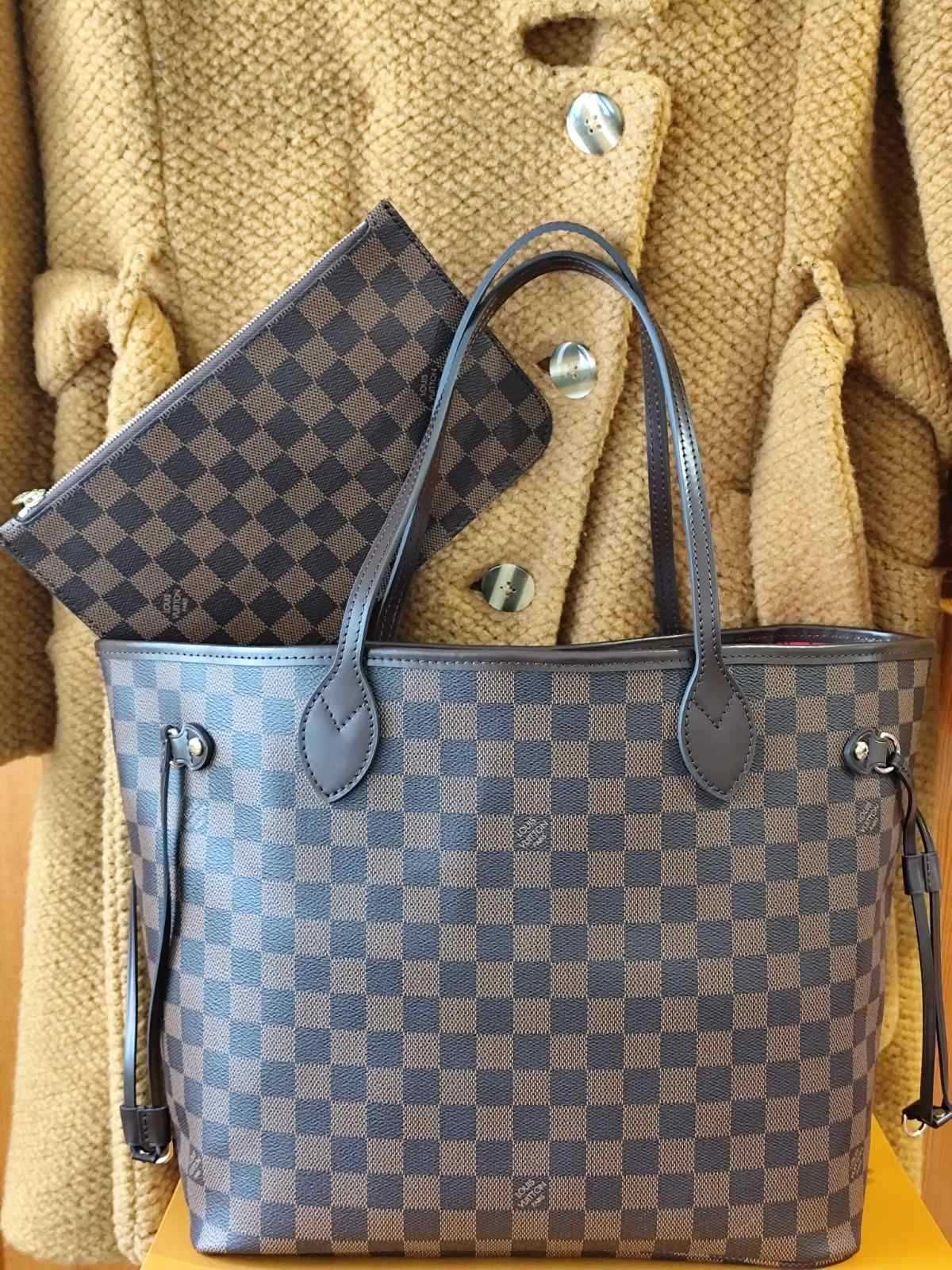Louis Vuitton Елегантна Просторна Дамска Чанта Neverfull MM