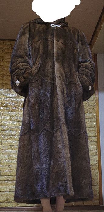 Норковая шуба с капюшоном