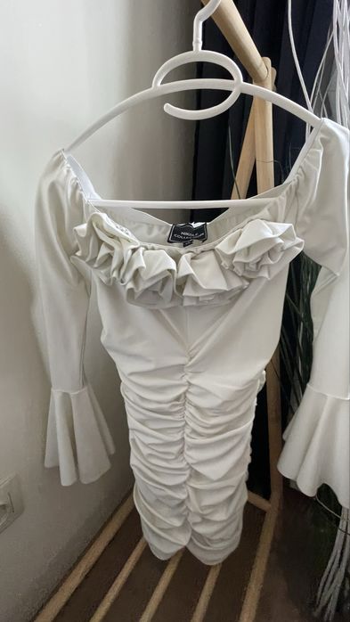 Бяла парти рокля Nikole Collection