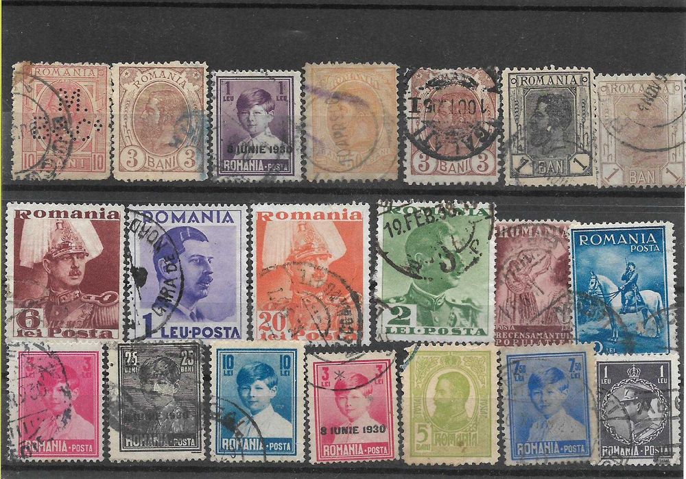 Super set de timbre Romania vechi regele Carol I si II Mihai monarhie