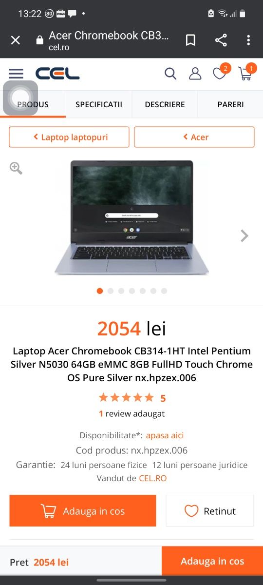 Acer  chromebook cb314