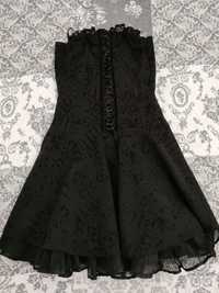 Чёрное платье корсет