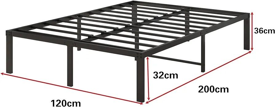 Cadru de pat din metal DUMEE cu spațiu de depozitare 120x200 cm. (NOU)