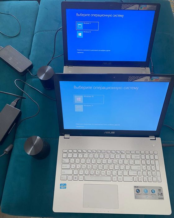 ноутбуки Asus, б/у с БП, сабвуфером Asus и  Acer все с 2 ОС Win 10,11