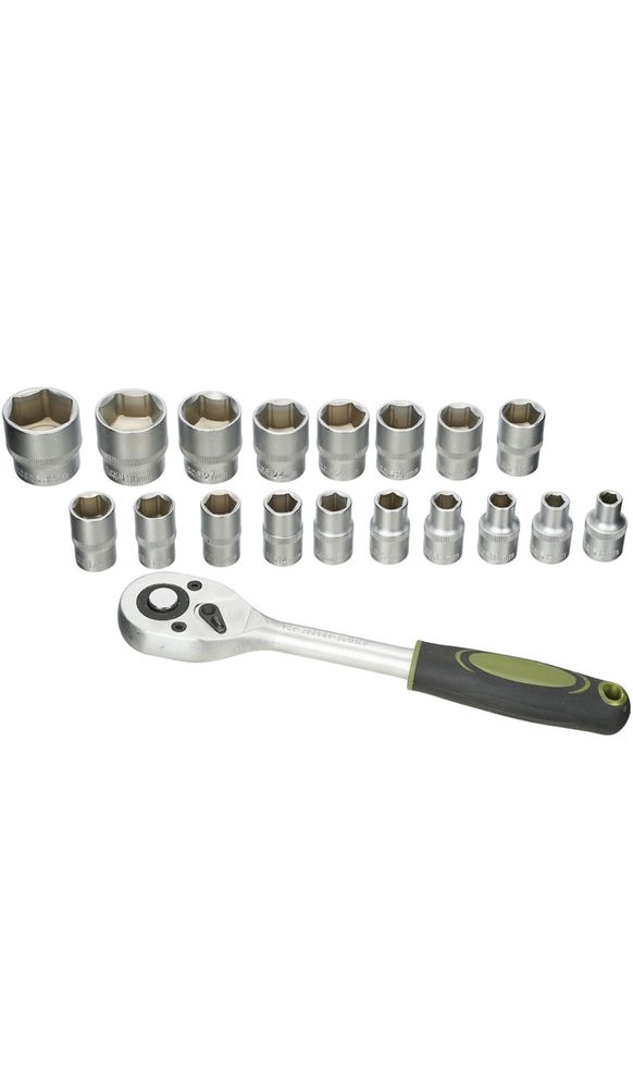 Set 19 chei tubulare Heinner cu clichet 1/2"