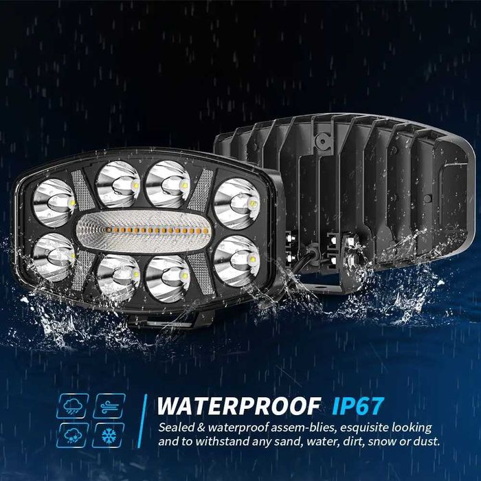 LED мощен диоден фар 12-24V за камиони трактори джипове 10C04