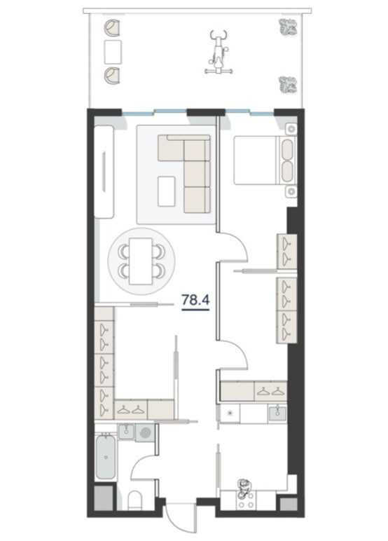 СРОЧНО ПРОДАЕТСЯ 3х ком квартира в ЖК "Nest one" 78,47м2 Вид на Парк