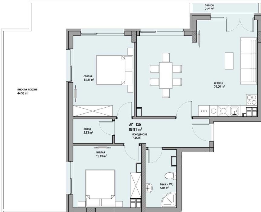 Продава се Тристаен апартамент в София, Люлин 8 - 106 кв.м за 1951 €/кв.м - Снимка #1