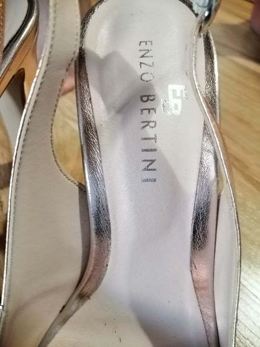 Sandale piele naturala, aurii cu platforma