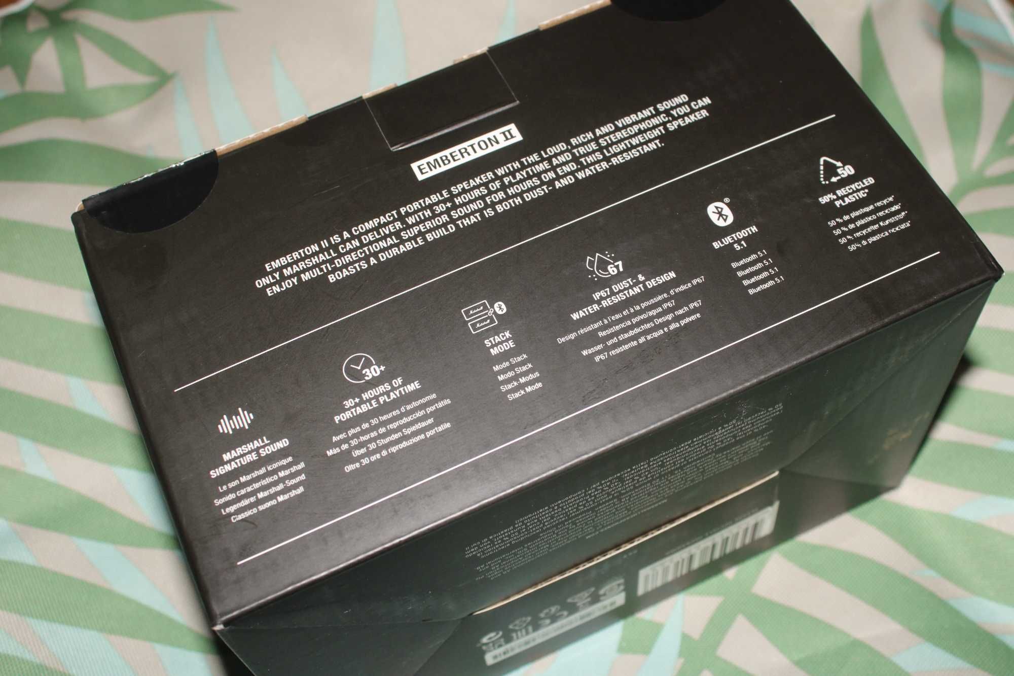 Оригинална тонколона Marshall Emberton II Bluetooth, Черна