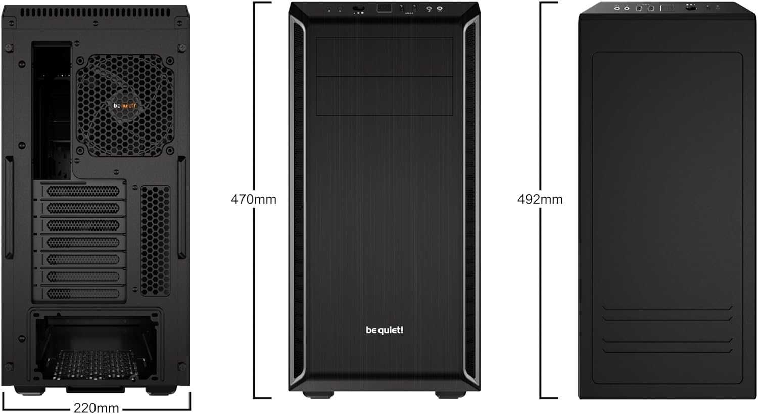 Carcasa PC be quiet! Pure Base 600 Window, inclusiv 5x Pure Wings2 PWM