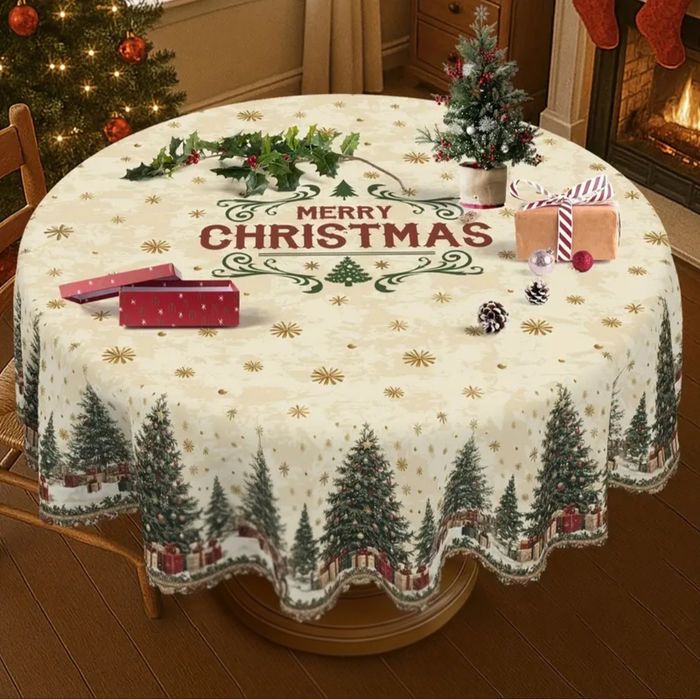 Față de masă Vintage Crăciun - design festiv de sărbători