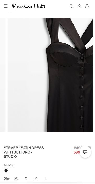 Rochie cu bretele si nasturiStudio Massimo Dutti,M,cu eticheta