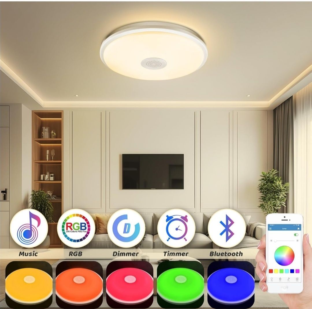 ПРОМО ! CheDux 48 W Bluetooth RGB плафон за таван !