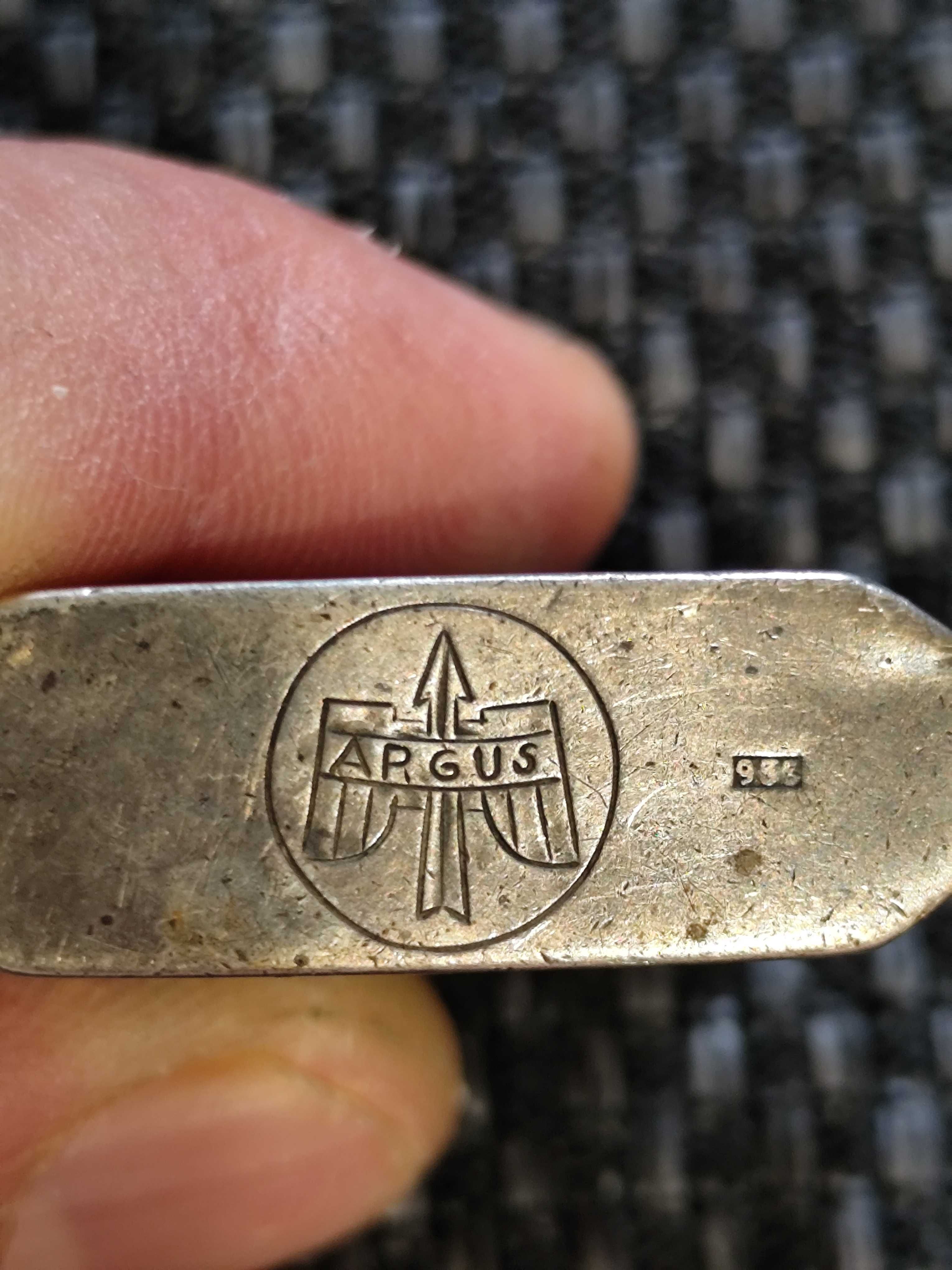 Brichetă vintage argint 935, model ARGUS, mecanism clasic