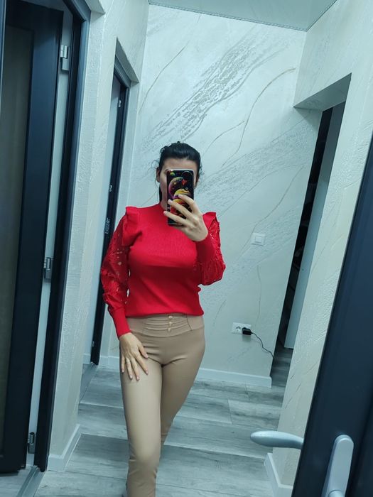 Colanti bej imitatie piele