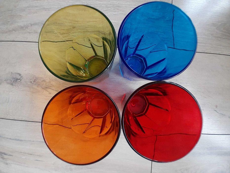 16 pahare colorate pentru apa,limonada,365ml