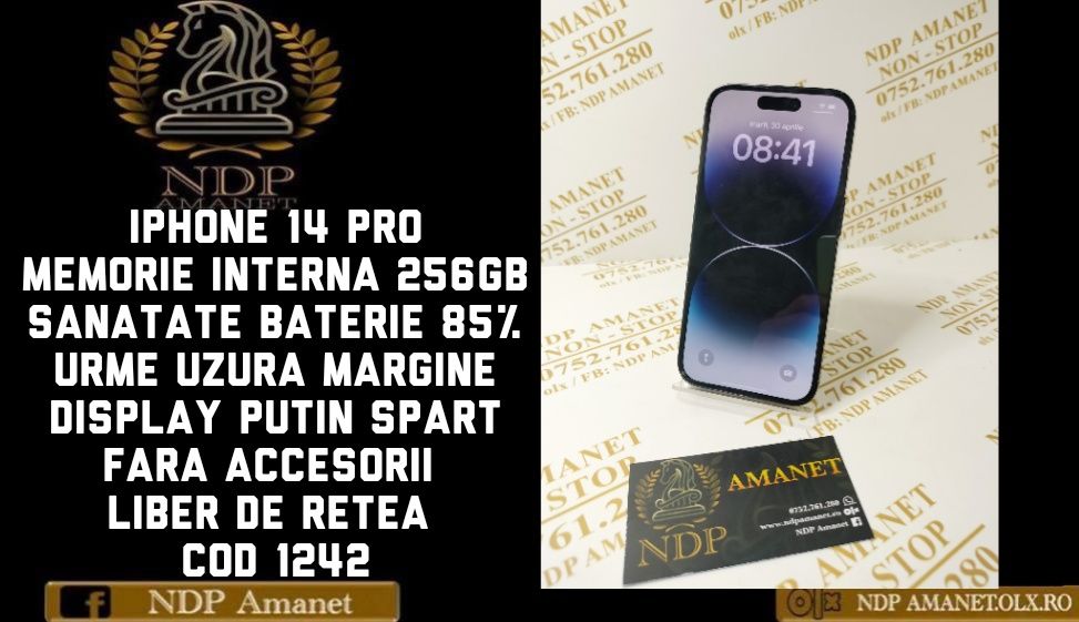 NDP Amanet Brăila iPhone 14 Pro 256gb (1242)