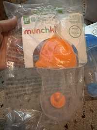 Vând doua căni noi munchkin tip&sip portocalie, albastra12 luni 296 ml