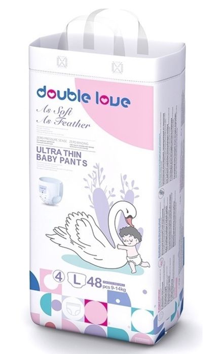 Подгузники-трусики Double love L, 48 шт