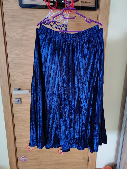 Юбка производство Румыния.Синяя юбка гофре.Яркая красивая модная юбка