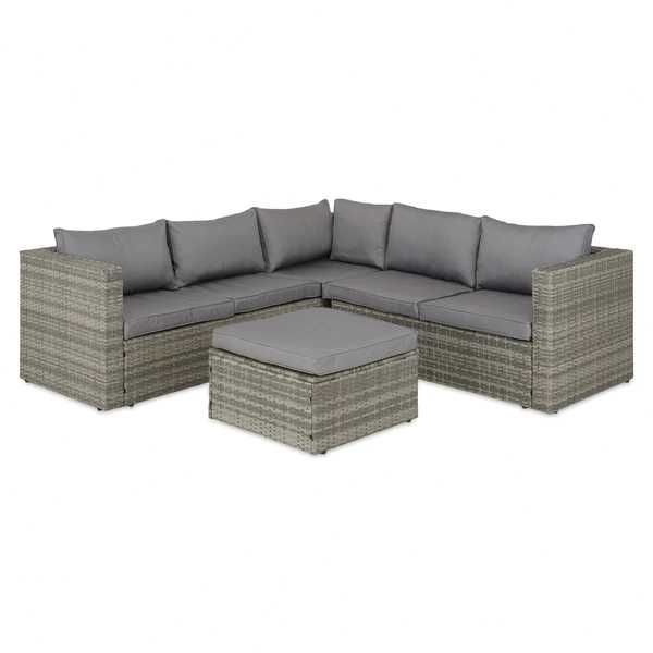 Set mobilier de gradina/terasa canapea/colțar si masa/taburet HATTEM