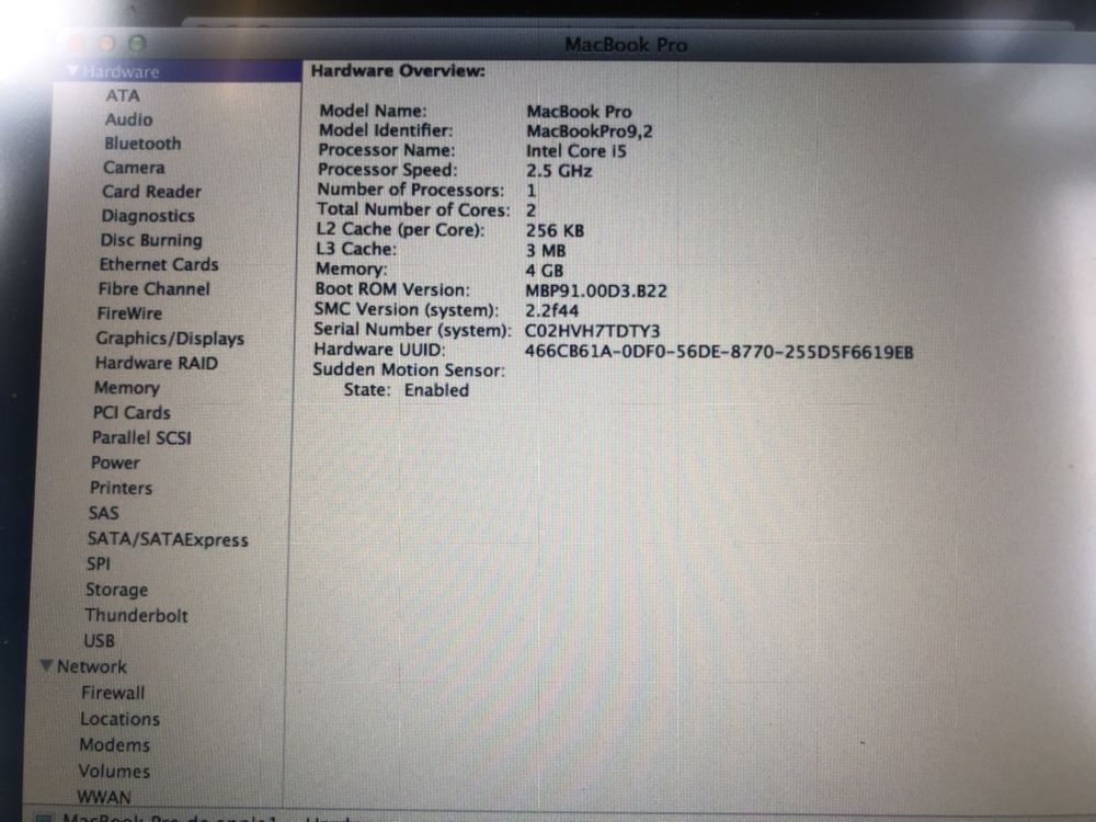 macbook pro 2012 i5 4gb ram hdd 320gb