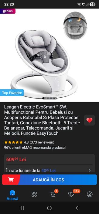 Vând leagan bebe nou