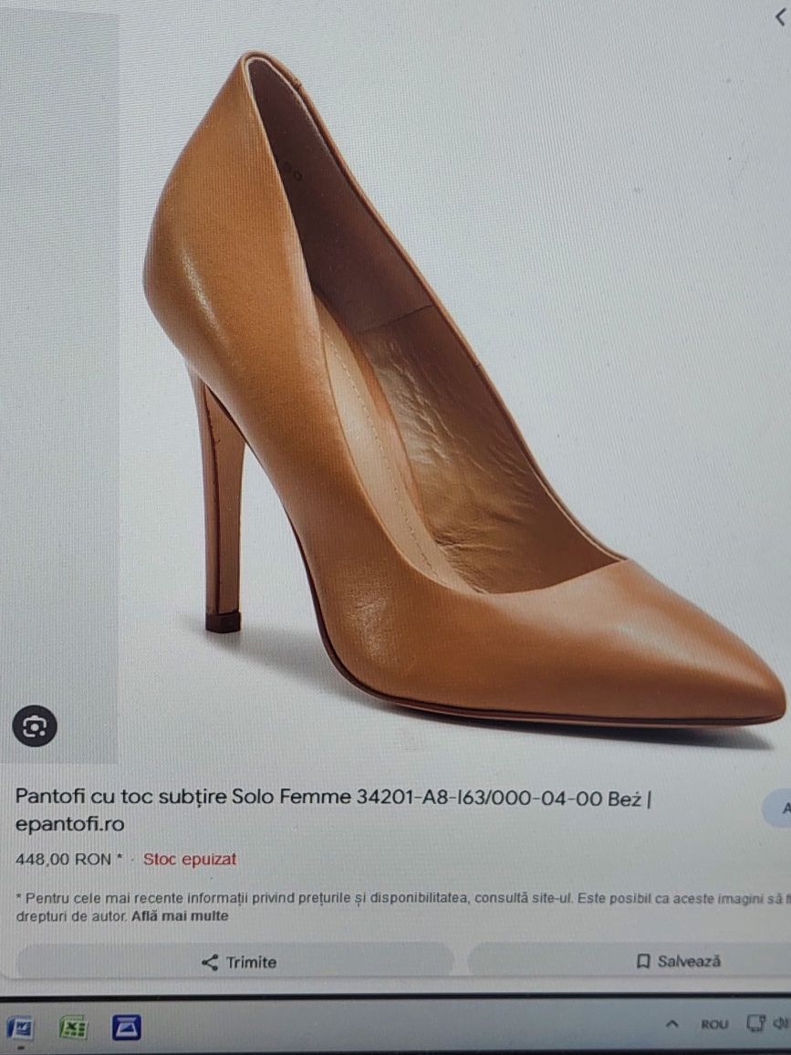 Pantofi cu toc subțire Solo Femme mărime 39