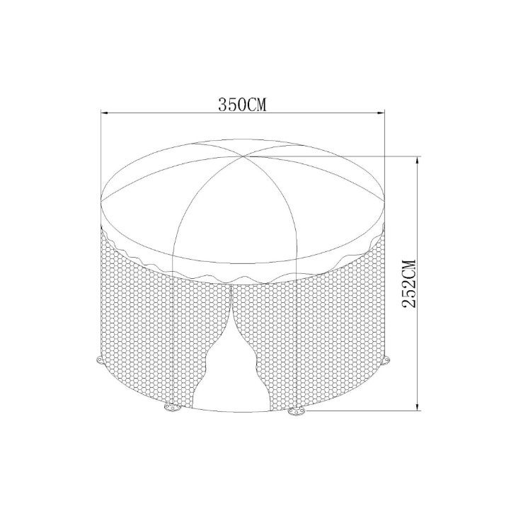 Pavilion Grădină, oțel 350 cm, H250cm verde