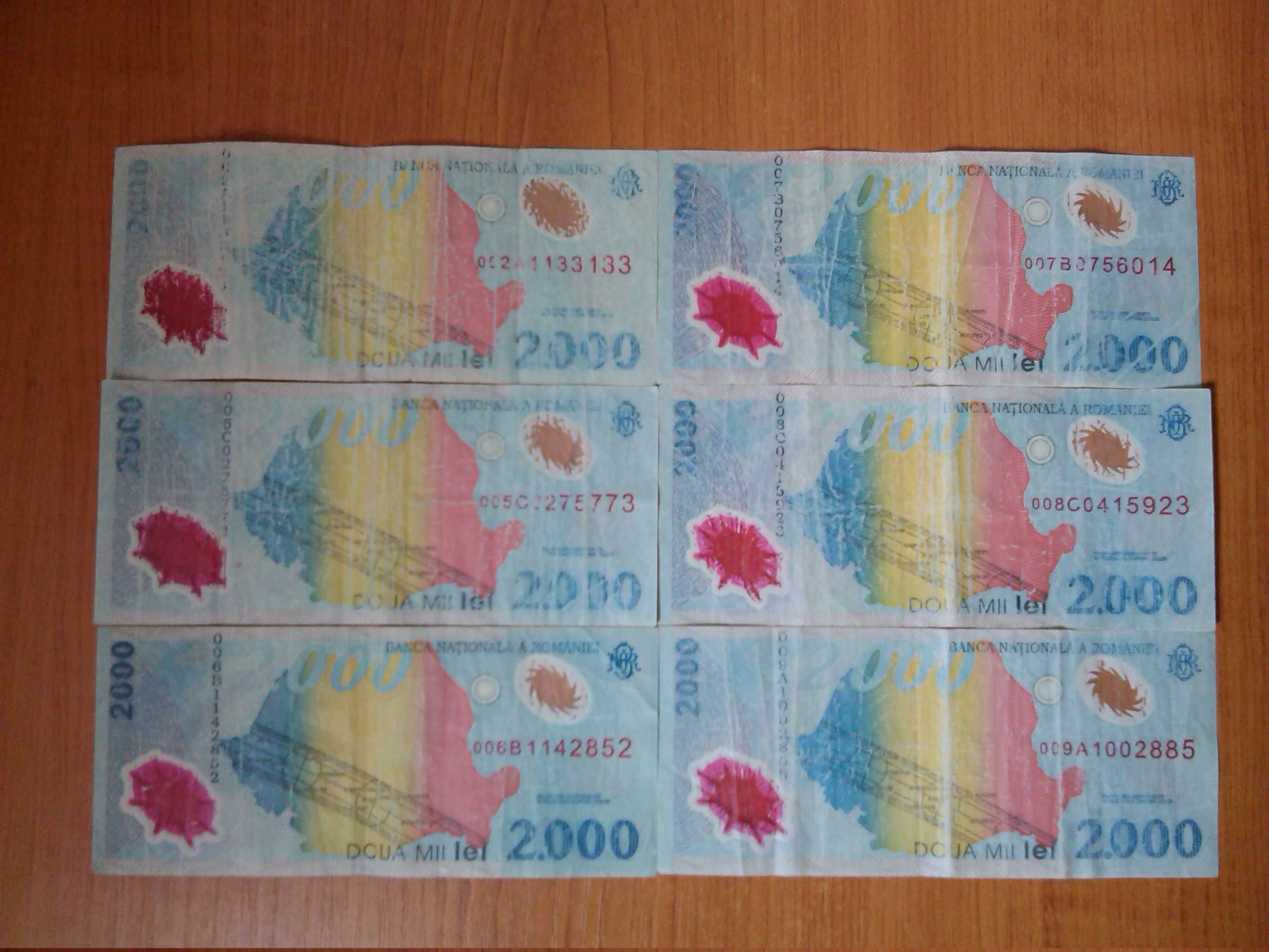 bancnote 2000 lei din 1999 (aniv. eclipsa) x6