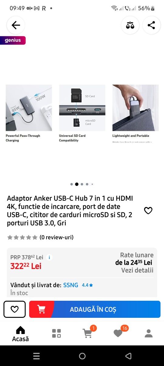 Vand adaptor Anker USB-C 7 in 1