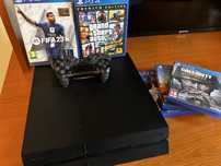 PlayStation 4 – 500GB + 1 Manetă + 5 Jocuri – Stare Perfecta