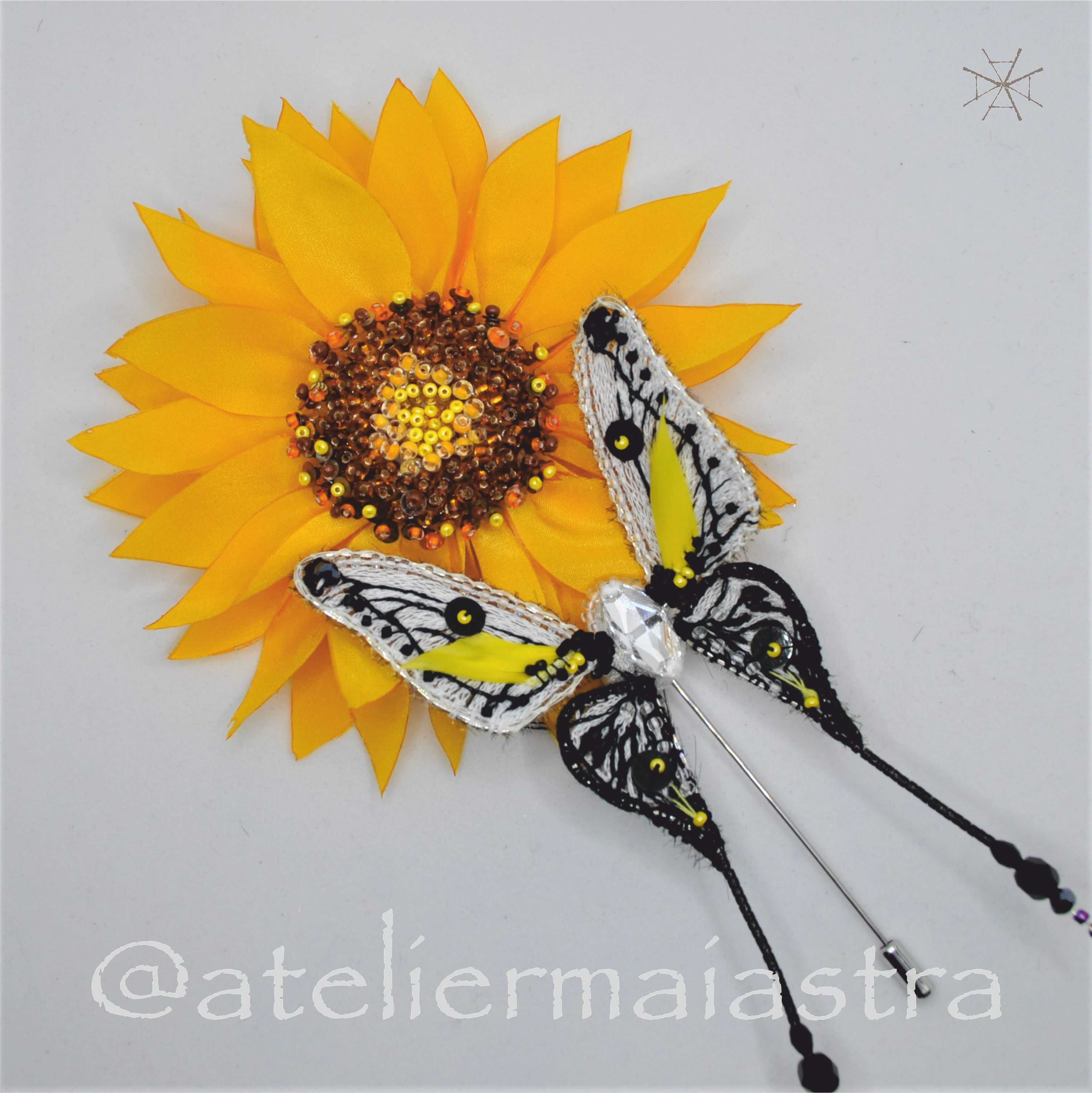 brosa floarea-soarelui handmade 3D