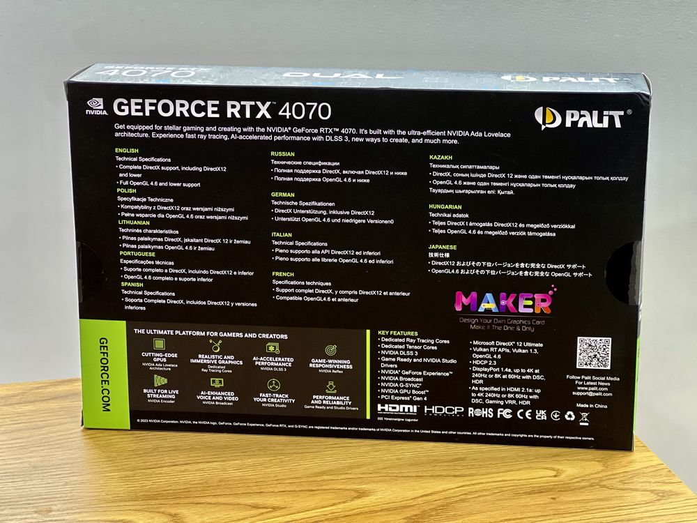 Placa Video Palit GeForce RTX 4070 Dual, 12 GB, GDDR6X