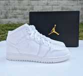 Jordan 1 Mid White Noi Originali